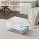 Zstar Stainless Steel Cat Litter Tray, Extra Large Cat Litter Trays with High Side Walls, Removable, Easy to Clean with Lid, Cat Litter Tray for Cats, 50 x 35 x 23 cm, White