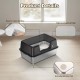 Zstar Stainless Steel Cat Litter Tray, Extra Large Cat Litter Trays with High Side Walls, Removable, Easy to Clean with Lid, Cat Litter Tray for Cats, 50 x 35 x 23 cm, White