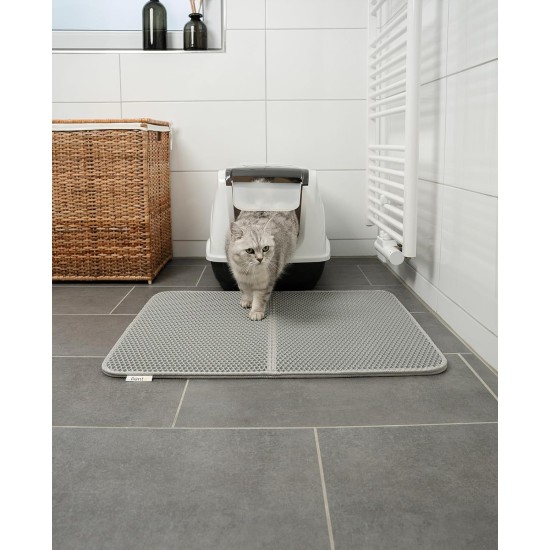 lionto Cat Litter Mat for Cat Litter Tray with Non-Slip Coating, 61 x 38 x 1.3 cm, Cat Litter Mat, Waterproof & Easy to Clean, Effective Absorption of Cat Litter in Honeycomb Design, Grey lionto Cat Litter Mat for Cat Litter Tray with Non-Slip Coating, 61 x 38 x 1.3 cm, Cat Litter Mat, Waterproof & Easy to Clean, Effective Absorption of Cat Litter in Honeycomb Design, Grey