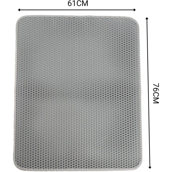lionto Cat Litter Mat for Cat Litter Tray with Non-Slip Coating, 61 x 38 x 1.3 cm, Cat Litter Mat, Waterproof & Easy to Clean, Effective Absorption of Cat Litter in Honeycomb Design, Grey lionto Cat Litter Mat for Cat Litter Tray with Non-Slip Coating, 61 x 38 x 1.3 cm, Cat Litter Mat, Waterproof & Easy to Clean, Effective Absorption of Cat Litter in Honeycomb Design, Grey