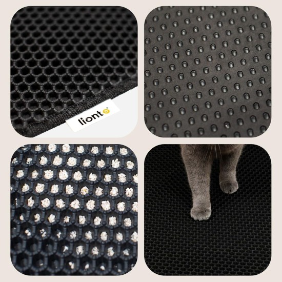lionto Cat Litter Mat for Cat Litter Tray with Non-Slip Coating, 61 x 38 x 1.3 cm, Cat Litter Mat, Waterproof & Easy to Clean, Effective Absorption of Cat Litter in Honeycomb Design, Grey lionto Cat Litter Mat for Cat Litter Tray with Non-Slip Coating, 61 x 38 x 1.3 cm, Cat Litter Mat, Waterproof & Easy to Clean, Effective Absorption of Cat Litter in Honeycomb Design, Grey