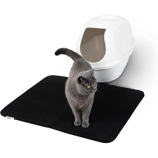 lionto Cat Litter Mat for Cat Litter Tray with Non-Slip Coating, 61 x 38 x 1.3 cm, Cat Litter Mat, Waterproof & Easy to Clean, Effective Absorption of Cat Litter in Honeycomb Design, Grey lionto Cat Litter Mat for Cat Litter Tray with Non-Slip Coating, 61 x 38 x 1.3 cm, Cat Litter Mat, Waterproof & Easy to Clean, Effective Absorption of Cat Litter in Honeycomb Design, Grey