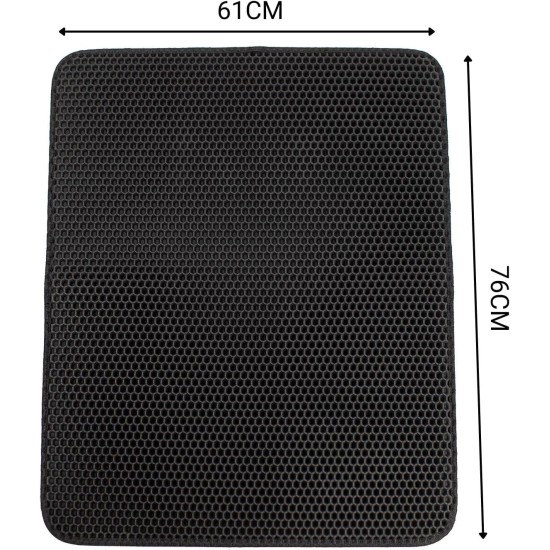 lionto Cat Litter Mat for Cat Litter Tray with Non-Slip Coating, 61 x 38 x 1.3 cm, Cat Litter Mat, Waterproof & Easy to Clean, Effective Absorption of Cat Litter in Honeycomb Design, Grey lionto Cat Litter Mat for Cat Litter Tray with Non-Slip Coating, 61 x 38 x 1.3 cm, Cat Litter Mat, Waterproof & Easy to Clean, Effective Absorption of Cat Litter in Honeycomb Design, Grey