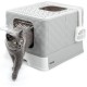 lionto Cat Litter Tray with Drawer & Shovel, 50.5 x 40.8 x 37 cm, Cat Litter Tray with 2 Outlets & Leak-Proof Base, for Cats up to 15 kg, Foldable, Durable PP Material, White/Grey lionto Cat Litter Tray with Drawer & Shovel, 50.5 x 40.8 x 37 cm, Cat Litter Tray with 2 Outlets & Leak-Proof Base, for Cats up to 15 kg, Foldable, Durable PP Material, White/Grey