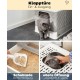 lionto Cat Litter Tray with Drawer & Shovel, 50.5 x 40.8 x 37 cm, Cat Litter Tray with 2 Outlets & Leak-Proof Base, for Cats up to 15 kg, Foldable, Durable PP Material, White/Grey lionto Cat Litter Tray with Drawer & Shovel, 50.5 x 40.8 x 37 cm, Cat Litter Tray with 2 Outlets & Leak-Proof Base, for Cats up to 15 kg, Foldable, Durable PP Material, White/Grey