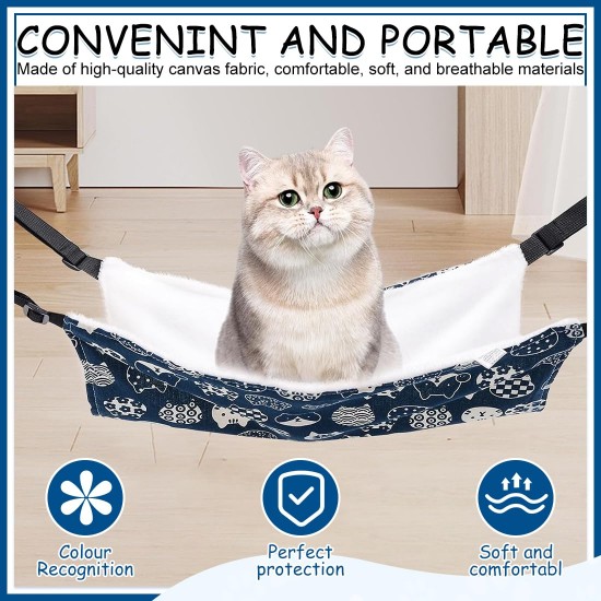 1 cat hammock, warming hammock, hammock with adjustable straps to keep your small pet happy, suitable for animals weighing less than 20 lbs, 48 x 38 cm 1 cat hammock, warming hammock, hammock with adjustable straps to keep your small pet happy, suitable for animals weighing less than 20 lbs, 48 x 38 cm