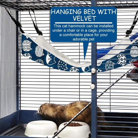 1 cat hammock, warming hammock, hammock with adjustable straps to keep your small pet happy, suitable for animals weighing less than 20 lbs, 48 x 38 cm 1 cat hammock, warming hammock, hammock with adjustable straps to keep your small pet happy, suitable for animals weighing less than 20 lbs, 48 x 38 cm