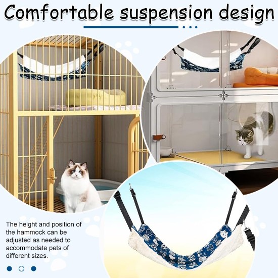 1 cat hammock, warming hammock, hammock with adjustable straps to keep your small pet happy, suitable for animals weighing less than 20 lbs, 48 x 38 cm 1 cat hammock, warming hammock, hammock with adjustable straps to keep your small pet happy, suitable for animals weighing less than 20 lbs, 48 x 38 cm
