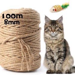 100 m Sisal Rope for Scratching Post 8 mm, Natural Sisal Rope for Cats, Scratching Rope, Household, Garden, DIY, Decoration, Cord for Replacement 100 m Sisal Rope for Scratching Post 8 mm, Natural Sisal Rope for Cats, Scratching Rope, Household, Garden, DIY, Decoration, Cord for Replacement