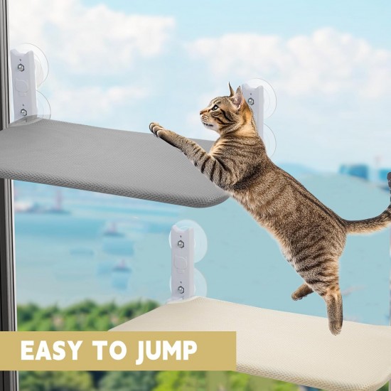 2 Window Lounger for Cats, 52 x 30 cm, Cat Hammock with Sturdy Suction Cups, Cat Window Lounger, Foldable Cat Bed, Window, Windowsill, Cat Lounger, up to 20 kg, for Smooth Surfaces 2 Window Lounger for Cats, 52 x 30 cm, Cat Hammock with Sturdy Suction Cups, Cat Window Lounger, Foldable Cat Bed, Window, Windowsill, Cat Lounger, up to 20 kg, for Smooth Surfaces