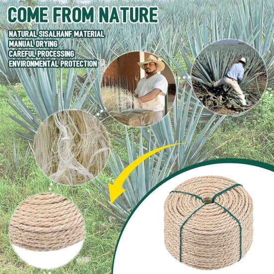 40 m Natural Sisal Rope for Scratching Post - Robust Cat Scratching Post Replacement Rope - Ideal for Household, Garden, DIY & Decoration - Durable Scratching Rope for Happy Cats - 6 mm Diameter (40 m 40 m Natural Sisal Rope for Scratching Post - Robust Cat Scratching Post Replacement Rope - Ideal for Household, Garden, DIY & Decoration - Durable Scratching Rope for Happy Cats - 6 mm Diameter (40 m