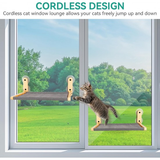 ALL FOR PAWS Katzenhängematte am Fenster für Hauskatzen – Kabellos Design, Extra große Saugnäpfe, Fenster-anliegend zusammenklappbar, Grau ALL FOR PAWS Katzenhängematte am Fenster für Hauskatzen – Kabellos Design, Extra große Saugnäpfe, Fenster-anliegend zusammenklappbar, Grau