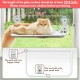 AMOSIJOY Wireless Cat Window Pole, Cat Hammock with 4 Suction Cups, Solid Metal Frame and Reversible Cover, Foldable Cat Beds for Indoor Cats