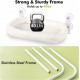 AMOSIJOY Wireless Cat Window Pole, Cat Hammock with 4 Suction Cups, Solid Metal Frame and Reversible Cover, Foldable Cat Beds for Indoor Cats