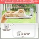 AMOSIJOY Wireless Cat Window Pole, Cat Hammock with 4 Suction Cups, Solid Metal Frame and Reversible Cover, Foldable Cat Beds for Indoor Cats