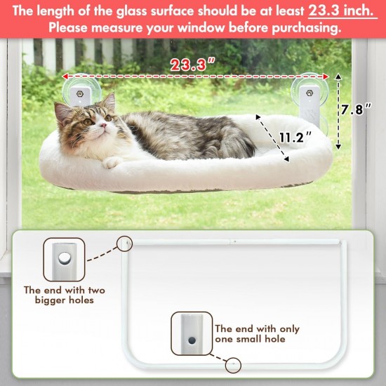 AMOSIJOY Wireless Cat Window Pole, Cat Hammock with 4 Suction Cups, Solid Metal Frame and Reversible Cover, Foldable Cat Beds for Indoor Cats AMOSIJOY Wireless Cat Window Pole, Cat Hammock with 4 Suction Cups, Solid Metal Frame and Reversible Cover, Foldable Cat Beds for Indoor Cats