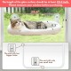 AMOSIJOY Wireless Cat Window Pole, Cat Hammock with 4 Suction Cups, Solid Metal Frame and Reversible Cover, Foldable Cat Beds for Indoor Cats