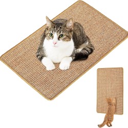AOKITO Cat Scratching Boards, Sisal Scratching Mat for Cats - 60 x 40 cm, Durable and Non-Slip, Suitable for Floor and Wall, Protects Furniture, Ideal for Small to Large Cats - Light Brown AOKITO Cat Scratching Boards, Sisal Scratching Mat for Cats - 60 x 40 cm, Durable and Non-Slip, Suitable for Floor and Wall, Protects Furniture, Ideal for Small to Large Cats - Light Brown