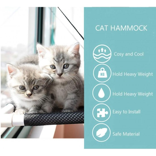 Afufu Cat Window Seats, Cat Accessories, Window Lounger Hammock for Climbing Wall Kitty, 10 kg Afufu Cat Window Seats, Cat Accessories, Window Lounger Hammock for Climbing Wall Kitty, 10 kg