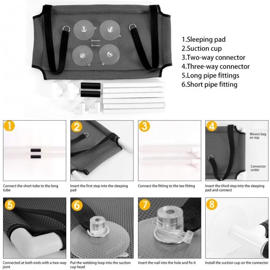 Afufu Cat Window Seats, Cat Accessories, Window Lounger Hammock for Climbing Wall Kitty, 10 kg Afufu Cat Window Seats, Cat Accessories, Window Lounger Hammock for Climbing Wall Kitty, 10 kg