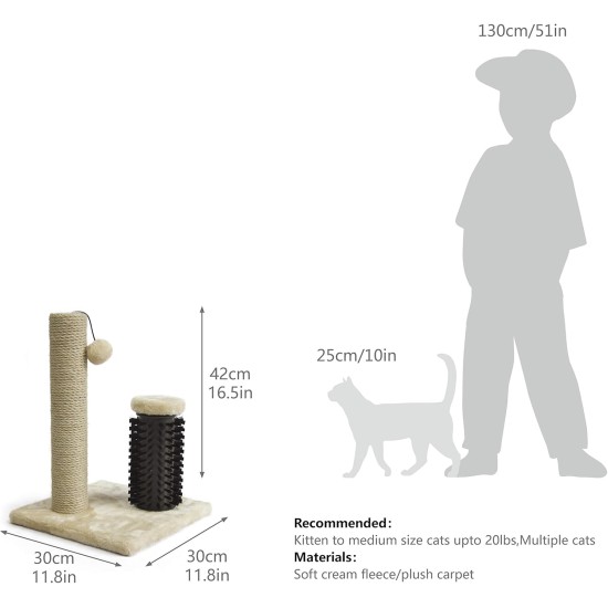 Amazon Basics Medium Cat Scratching Post, 40.01 x 40.01 x 80.01 cm, Grey Amazon Basics Medium Cat Scratching Post, 40.01 x 40.01 x 80.01 cm, Grey
