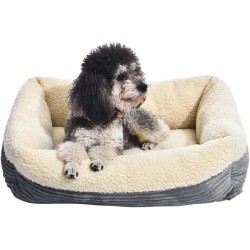 Amazon Basics Warming Dog Pet Beds 61 x 51 x H 18 cm Grey Cream