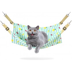 Andiker Katze Hängematte für Käfig Hängen, Reversible Katze Käfig Hängematten mit Metallhaken, 22 * 18 in Double-Layer Hängende Katze Bett in Käfig oder unter Stuhl zu Hängen (Blue)