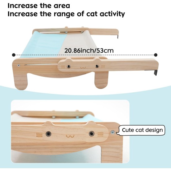 Arkyomi Cat Hammock Window Lounger, 2-in-1 Wooden Cat Hammock and Cat Bed, Cat Balcony for Windows, Cat Lounger, Windowsill, Cat, Window Seats for Large Multiple Cats Arkyomi Cat Hammock Window Lounger, 2-in-1 Wooden Cat Hammock and Cat Bed, Cat Balcony for Windows, Cat Lounger, Windowsill, Cat, Window Seats for Large Multiple Cats