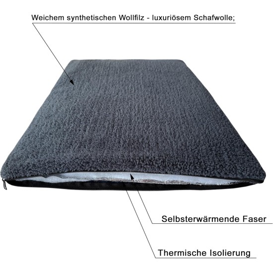 Aveanit Self-Heating Blanket for Cats and Dogs, Washable Thermal Blanket Cat Cushion, Pets Heat Mat, Washable Puppy Thermal Blanket, Self-Warming Winter Warmth Dog Mat, Colour Graphite, 70 x 50 cm Aveanit Self-Heating Blanket for Cats and Dogs, Washable Thermal Blanket Cat Cushion, Pets Heat Mat, Washable Puppy Thermal Blanket, Self-Warming Winter Warmth Dog Mat, Colour Graphite, 70 x 50 cm