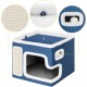 BAKAJI Foldable Cat House with Large Entrance, House for Pets, Cat Scratching Post Made of Warm and Padded Polyester, Non-Slip Base, 42 x 42 x 33 cm (Green) BAKAJI Foldable Cat House with Large Entrance, House for Pets, Cat Scratching Post Made of Warm and Padded Polyester, Non-Slip Base, 42 x 42 x 33 cm (Green)