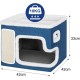 BAKAJI Foldable Cat House with Large Entrance, House for Pets, Cat Scratching Post Made of Warm and Padded Polyester, Non-Slip Base, 42 x 42 x 33 cm (Green) BAKAJI Foldable Cat House with Large Entrance, House for Pets, Cat Scratching Post Made of Warm and Padded Polyester, Non-Slip Base, 42 x 42 x 33 cm (Green)