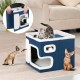 BAKAJI Foldable Cat House with Large Entrance, House for Pets, Cat Scratching Post Made of Warm and Padded Polyester, Non-Slip Base, 42 x 42 x 33 cm (Green) BAKAJI Foldable Cat House with Large Entrance, House for Pets, Cat Scratching Post Made of Warm and Padded Polyester, Non-Slip Base, 42 x 42 x 33 cm (Green)