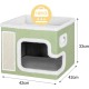 BAKAJI Foldable Cat House with Large Entrance, House for Pets, Cat Scratching Post Made of Warm and Padded Polyester, Non-Slip Base, 42 x 42 x 33 cm (Green) BAKAJI Foldable Cat House with Large Entrance, House for Pets, Cat Scratching Post Made of Warm and Padded Polyester, Non-Slip Base, 42 x 42 x 33 cm (Green)