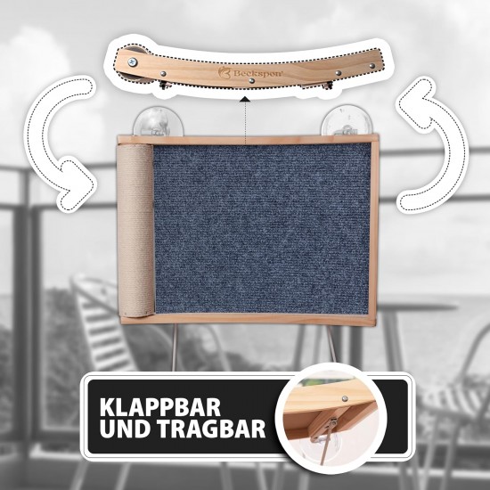 BECKSPON Cat Hammock with Integrated Scratching Post, Foldable Cat Hammock, Cat Bed, Hanging Cat Hammock, Window Cat Bed, Cat Scratching Post, Supports up to 20 kg, Colour: Grey BECKSPON Cat Hammock with Integrated Scratching Post, Foldable Cat Hammock, Cat Bed, Hanging Cat Hammock, Window Cat Bed, Cat Scratching Post, Supports up to 20 kg, Colour: Grey