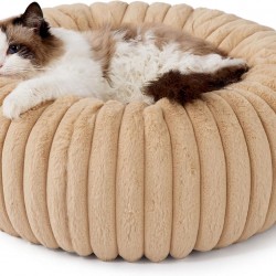 BEDSURE Cat Bed Orthopaedic Cat Bed - Fluffy Doughnut 51 x 51 x 15 cm Round Cat Sofa with Washable & Removable Corduroy Fleece Cover, Non-Slip Underside, Camel BEDSURE Cat Bed Orthopaedic Cat Bed - Fluffy Doughnut 51 x 51 x 15 cm Round Cat Sofa with Washable & Removable Corduroy Fleece Cover, Non-Slip Underside, Camel