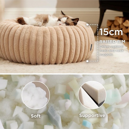 BEDSURE Cat Beds for House Cats, Camel, 51 x 51 x 15 cm BEDSURE Cat Beds for House Cats, Camel, 51 x 51 x 15 cm