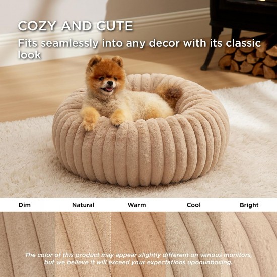 BEDSURE Cat Beds for House Cats, Camel, 51 x 51 x 15 cm BEDSURE Cat Beds for House Cats, Camel, 51 x 51 x 15 cm
