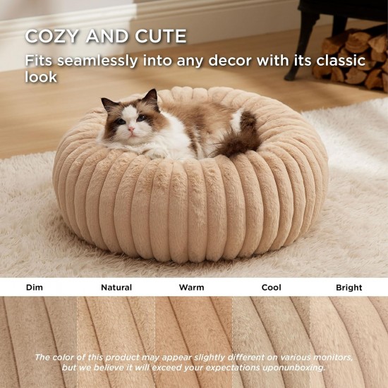 BEDSURE Cat Beds for House Cats, Camel, 51 x 51 x 15 cm BEDSURE Cat Beds for House Cats, Camel, 51 x 51 x 15 cm