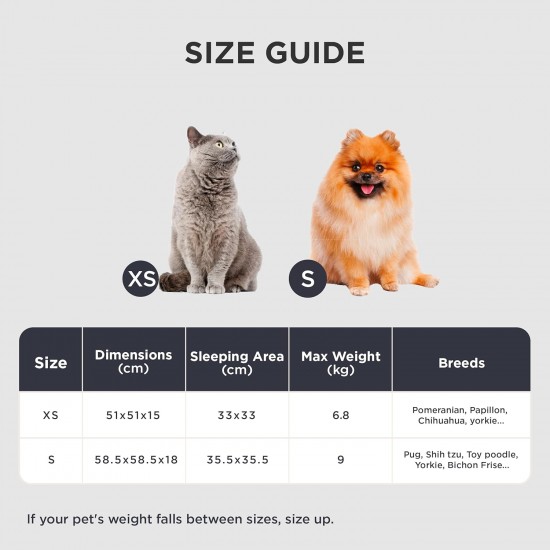 BEDSURE Cat Beds for House Cats, Camel, 51 x 51 x 15 cm BEDSURE Cat Beds for House Cats, Camel, 51 x 51 x 15 cm
