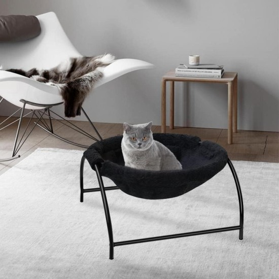 BUYTER Pat Bed, Cat Hammock, Freestanding, Raise Dog Sleeping Bed, Sturdy Structure, Removable, Excellent Breathability, Easy Assembly (Black, Winter) BUYTER Pat Bed, Cat Hammock, Freestanding, Raise Dog Sleeping Bed, Sturdy Structure, Removable, Excellent Breathability, Easy Assembly (Black, Winter)