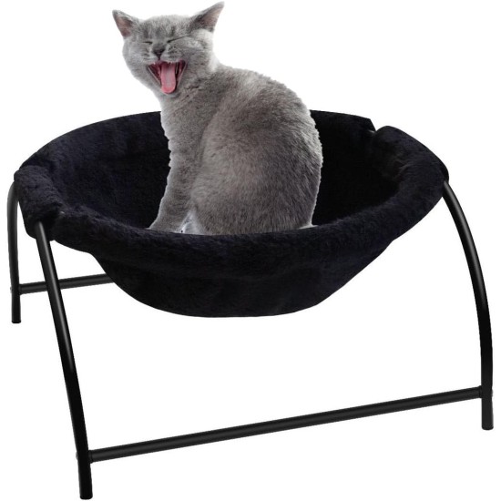 BUYTER Pat Bed, Cat Hammock, Freestanding, Raise Dog Sleeping Bed, Sturdy Structure, Removable, Excellent Breathability, Easy Assembly (Black, Winter) BUYTER Pat Bed, Cat Hammock, Freestanding, Raise Dog Sleeping Bed, Sturdy Structure, Removable, Excellent Breathability, Easy Assembly (Black, Winter)