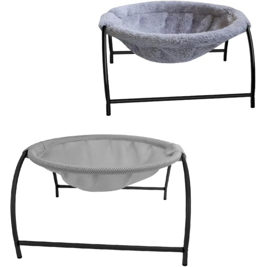 BUYTER Pat Bed, Cat Hammock, Freestanding, Raise Dog Sleeping Bed, Sturdy Structure, Removable, Excellent Breathability, Easy Assembly (Black, Winter) BUYTER Pat Bed, Cat Hammock, Freestanding, Raise Dog Sleeping Bed, Sturdy Structure, Removable, Excellent Breathability, Easy Assembly (Black, Winter)