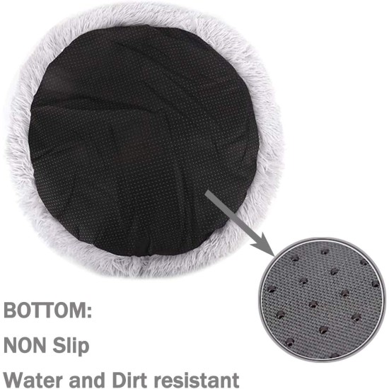 Bed for Cats, Dog Cushion, Fluffy Cat Bed Set with Blanket, Round Cat Bed, Plush Dog Bed, 2 Pieces, Soft Warm Pet Bed + Pet Blanket for Cats and Small Dogs, Light Grey, 50 cm Bed for Cats, Dog Cushion, Fluffy Cat Bed Set with Blanket, Round Cat Bed, Plush Dog Bed, 2 Pieces, Soft Warm Pet Bed + Pet Blanket for Cats and Small Dogs, Light Grey, 50 cm