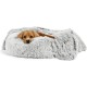 Bed for Cats, Dog Cushion, Fluffy Cat Bed Set with Blanket, Round Cat Bed, Plush Dog Bed, 2 Pieces, Soft Warm Pet Bed + Pet Blanket for Cats and Small Dogs, Light Grey, 50 cm Bed for Cats, Dog Cushion, Fluffy Cat Bed Set with Blanket, Round Cat Bed, Plush Dog Bed, 2 Pieces, Soft Warm Pet Bed + Pet Blanket for Cats and Small Dogs, Light Grey, 50 cm