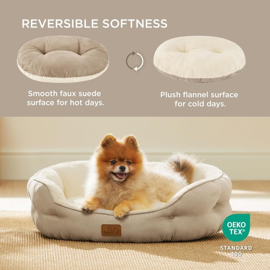Bedsure Washable Cat Bed - 51 x 48 x 15 cm, Cat Bed Grey with Double-Sided Inner Cushion, Cat Sleeping Seat for Cats or Small Dogs Bedsure Washable Cat Bed - 51 x 48 x 15 cm, Cat Bed Grey with Double-Sided Inner Cushion, Cat Sleeping Seat for Cats or Small Dogs