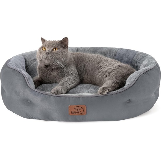 Bedsure Washable Cat Bed - 51 x 48 x 15 cm, Cat Bed Grey with Double-Sided Inner Cushion, Cat Sleeping Seat for Cats or Small Dogs Bedsure Washable Cat Bed - 51 x 48 x 15 cm, Cat Bed Grey with Double-Sided Inner Cushion, Cat Sleeping Seat for Cats or Small Dogs