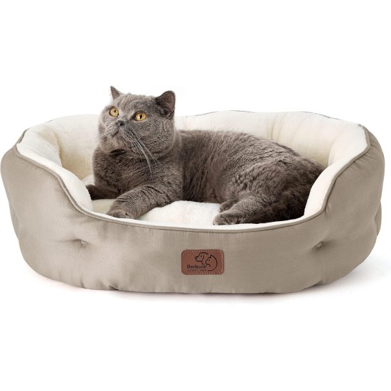 Bedsure Washable Cat Bed - 51 x 48 x 15 cm, Cat Bed Grey with Double-Sided Inner Cushion, Cat Sleeping Seat for Cats or Small Dogs Bedsure Washable Cat Bed - 51 x 48 x 15 cm, Cat Bed Grey with Double-Sided Inner Cushion, Cat Sleeping Seat for Cats or Small Dogs