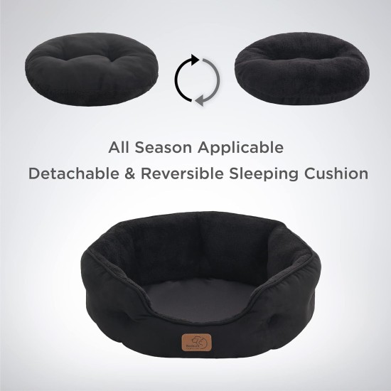 Bedsure Washable Cat Bed - 51 x 48 x 15 cm, Cat Bed Grey with Double-Sided Inner Cushion, Cat Sleeping Seat for Cats or Small Dogs Bedsure Washable Cat Bed - 51 x 48 x 15 cm, Cat Bed Grey with Double-Sided Inner Cushion, Cat Sleeping Seat for Cats or Small Dogs