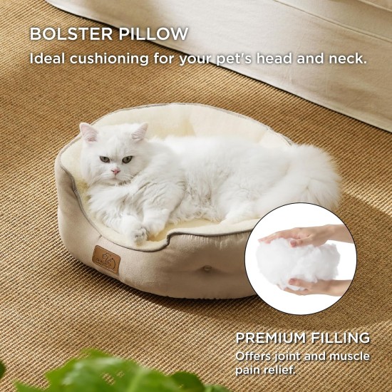 Bedsure Washable Cat Bed - 51 x 48 x 15 cm, Cat Bed Grey with Double-Sided Inner Cushion, Cat Sleeping Seat for Cats or Small Dogs Bedsure Washable Cat Bed - 51 x 48 x 15 cm, Cat Bed Grey with Double-Sided Inner Cushion, Cat Sleeping Seat for Cats or Small Dogs