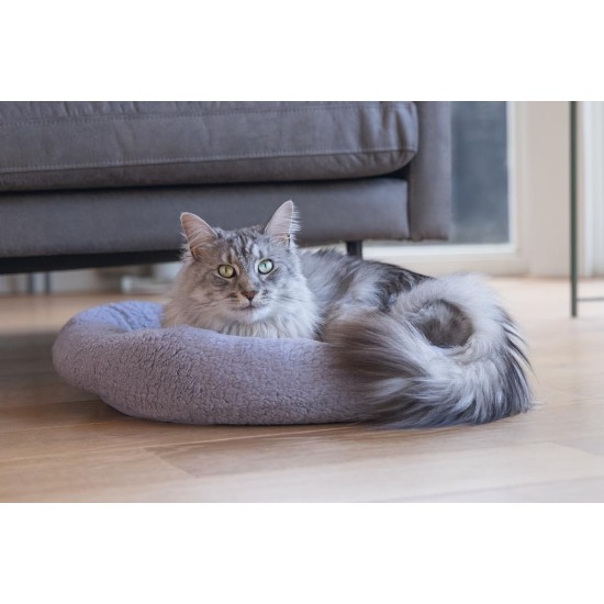 Beeztees Minus One Quinty Cat Basket, Cat Bed, Cat Cushion, Dark Grey, 40 x 40 x 6 cm Beeztees Minus One Quinty Cat Basket, Cat Bed, Cat Cushion, Dark Grey, 40 x 40 x 6 cm